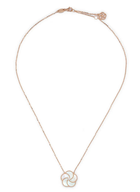 18K rose gold flower necklace